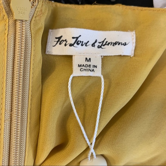 For Love & Lemons Marquee Mini Dress Mustard M NWT - Picture 10 of 16